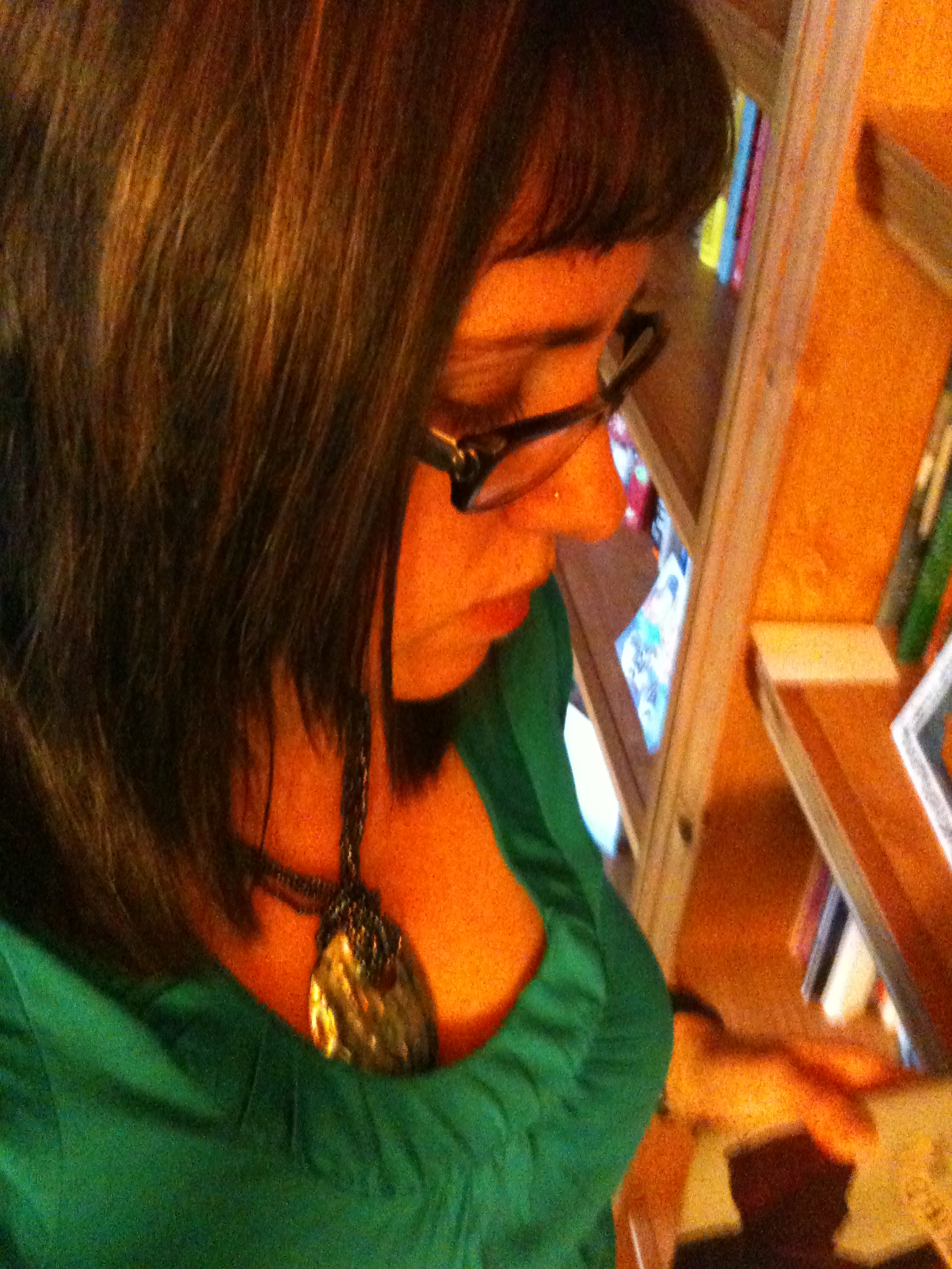 looking at a book