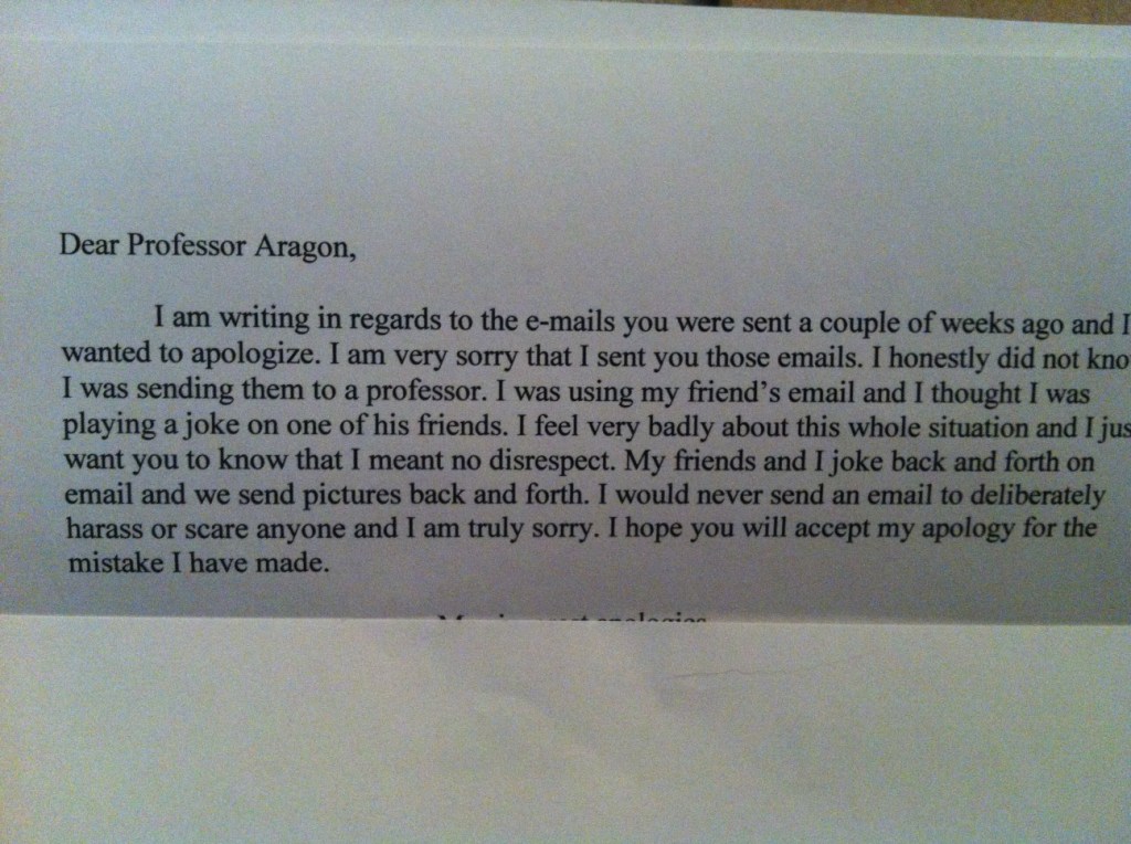 letter of apology